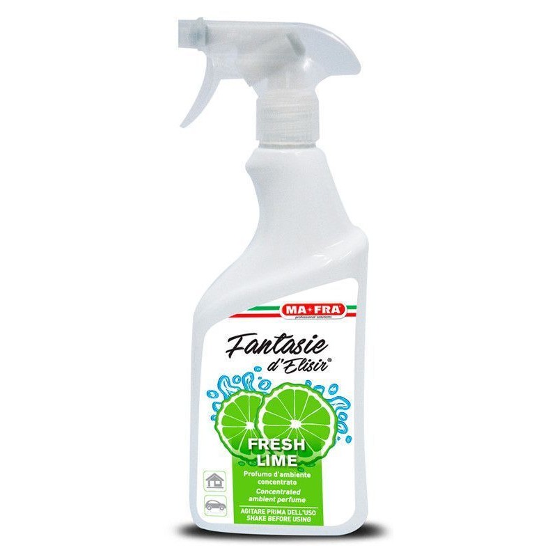 Parfum D'ambiance Mafra Fantasie D'Elisir Fresh Lime 500ml - Neutralise Les Odeurs, Sans Alcool, Durée 3 Jours, Pour Voiture Et Maison
