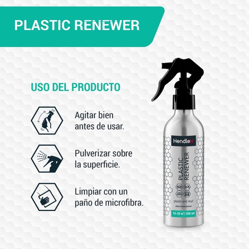 HENDLEX Plastic Renewer Limpiador y acondicionador de plásticos interiores