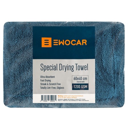 Ewocar Toalla de microfibras de secado Twisted Loop 1200 GSM AZUL