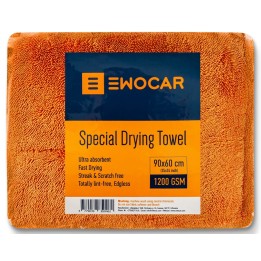 Ewocar Toalla de microfibras de secado Twisted Loop 1200 GSM NARANJA