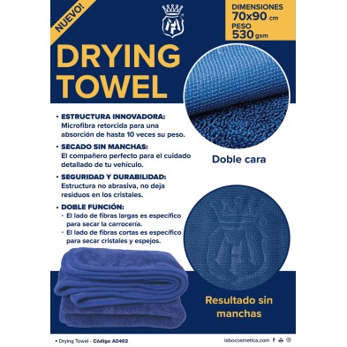 Labocosmetica DRYING TOWEL Toalla de secado de microfibras 90x70 cm 530 GSM