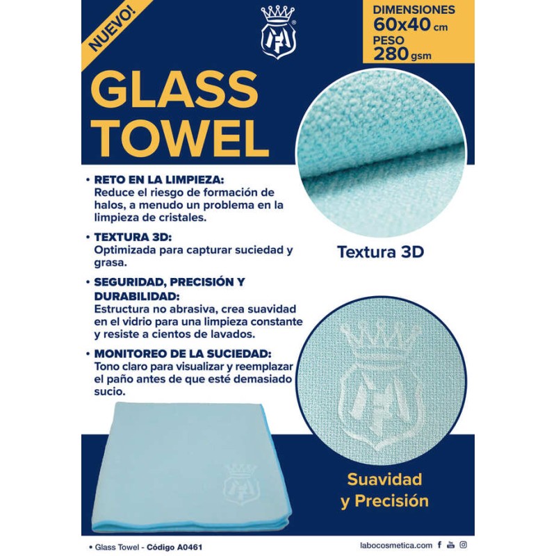 Labocosmetica GLASS TOWEL Toalla de cristales 40x60 cm 280 GSM
