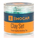 EWOCAR CLAY SET Kit de 4 clay bar suaves de 50 g