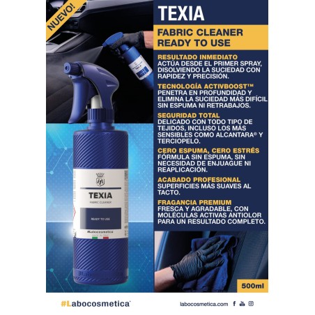 Labocosmetica TEXIA Limpiador de Textiles Listo para Usar
